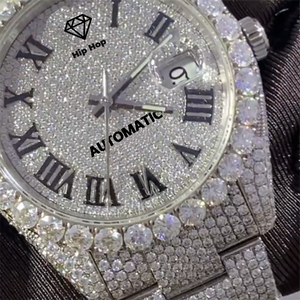 นาฬิกาเพชรคุณภาพสูง VVS Moissanite นาฬิกาข้อมือเพชรสเตนเลส904L กลไกอัตโนมัติกันน้ำ - Product Image 3