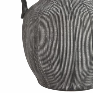 Vaso a forma di brocca con manico testurizzato, superficie a coste, in ceramica, accessorio decorativo per soggiorno, stile scultoreo moderno per l'arredamento della casa. - Product Image 5