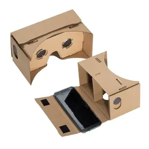 Óculos de realidade virtual 3d, faça você mesmo vr caixa de lentes de papelão com tela de 3-6 polegadas