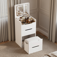 Nouvelle commode de rangement pour chambre à coucher, style crème, multifonctionnelle, avec panneau rabattable, pour petit appartement