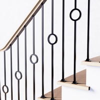 Balustre en acier creux minimaliste noir de 1/2 po x 44 po pour rampes d'escalier de ferme moderne