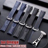 Bracelet de montre en toile de voile personnalisé 19/20/21/22 mm pour Omega, bracelet de montre en nylon imperméable en toile de voile