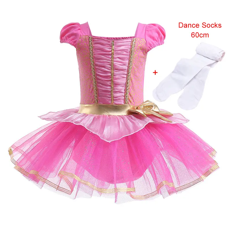 Leotardos de princesa para niñas, Ropa de baile de Ballet, falda Tutus de manga corta, vestido de fantasía para fiesta de Halloween y Navidad