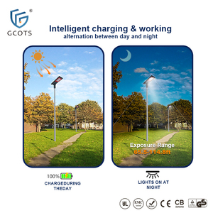 ไฟถนนพลังงานแสงอาทิตย์ 80W ความสว่างสูง 15200lm แบตเตอรี่ 48AH กันน้ำ IP65 ตัวเรือนอะลูมิเนียม - Product Image 2
