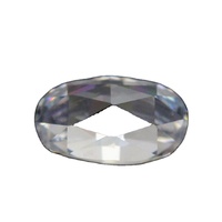 Pierre synthétique en vrac Gems Panjia, Zircon blanc ovale, poli, à dos plat, taille triangle, taille rose, taille triangulaire facettée CN