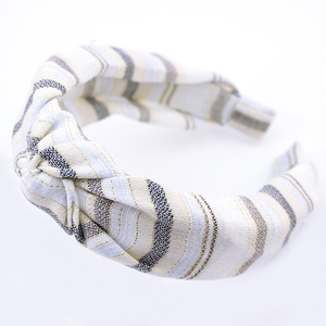 Las niñas hecho a mano diadema de felpa de punto de rayas diadema mujeres turbante boda. Accesorios <span class=keywords><strong>para</strong></span> el <span class=keywords><strong>cabello</strong></span> - Product Image 4