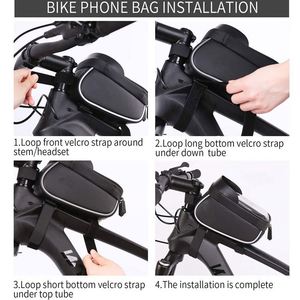 Sacoche de vélo pour téléphone portable à fixer sur le cadre - Sac de voyage portable en polyester résistant à l'eau avec fermeture éclair - Fabriqué en usine BSCI - Product Image 3
