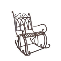 Fauteuil à bascule moderne et confortable en fer forgé, surdimensionné, avec sculpture de homard, style Amish India Bearing India Mustela, pour extérieur et patio