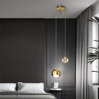 Lustre suspendu moderne et simple en cristal, lampe de chevet de luxe pour chambre principale, luminaire minimaliste nordique à longue suspension pour salon