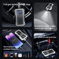Démarreur de voiture 14,8 V 1000 A de pointe, compresseur d'air 25 L/min, batterie externe portable 6000 mAh, lampe torche LED, ensemble de pompe à pneus USB 5 V/2 A