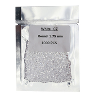 Pierres précieuses rondes brillantes en zircon cubique blanc rond synthétique