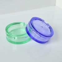 Étui à fards à paupières individuel pliable en plastique transparent ovale portable avec fermeture à pression, logo personnalisé pour petite palette de fards à paupières