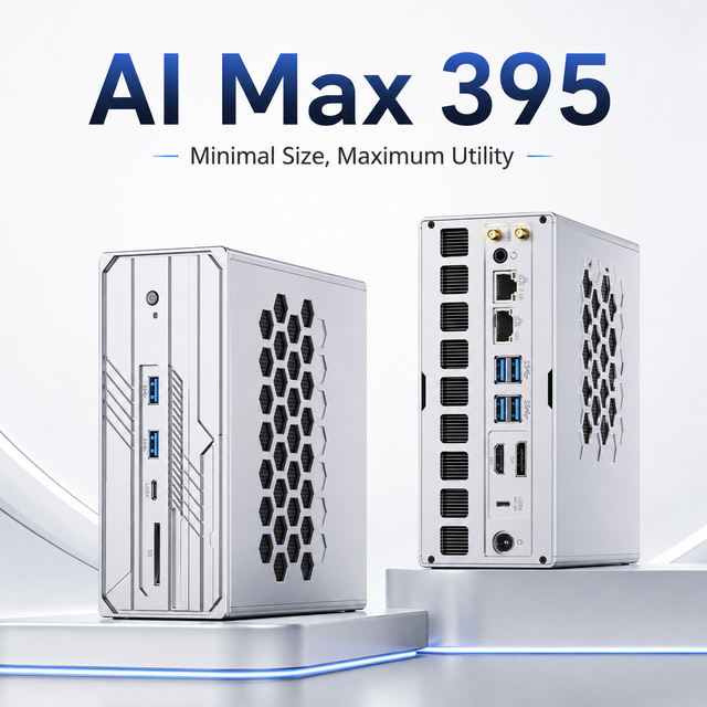 Wholesale AMD Ryzen AI MAX+395 Mini PC Factory Direct Radeon 8060S 128GB LPDDR5X 10G Ethernet AI Gaming Mini Computer