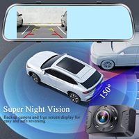 Caméra de recul A1 intégrée au rétroviseur de plaque d'immatriculation, vision nocturne couleur 1080P, étanche, Plug & Play, lignes de guidage pour voiture, camion, SUV
