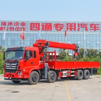 Petite grue de chantier montée sur camion de 14 tonnes, grue télescopique hydraulique à flèche de 5 m * 5 sections, haute efficacité