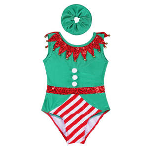 Justaucorps de gymnastique de Noël pour filles, costume de danse, body, bandeau, tenues, costumes - Product Image 3