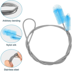 Brosse de vidange en Nylon, nettoyeur de tuyau de vidange élastique à Double extrémité, brosse de nettoyage d'évier - Product Image 3