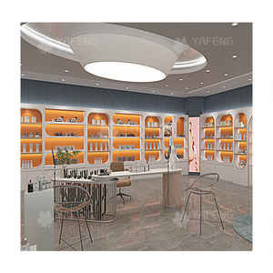 Estante moderno para tienda, mueble de exhibición de cosméticos con estante de perfume y exhibición de peluca rosa, muebles de tienda de suministros de belleza - Product Image 6