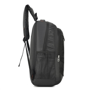 Laptop <b>Backpack</b> For Men <b>Black</b> Oxford Cloth Water Resistant Computer Interlayer Business Travel Shoulder Straps Solid Color - Product Image 2