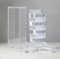 54 pièces bloc de Lucite transparent 3D luxe acrylique tour d'empilage jeu de Puzzle
