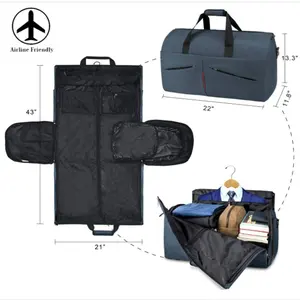 Fasteasy परिधान बैग परिवर्तनीय सूट बैग पर ले जाने के साथ जूते के डिब्बे निविड़ अंधकार 2 में 1 यात्रा Duffle बैग के लिए पुरुषों