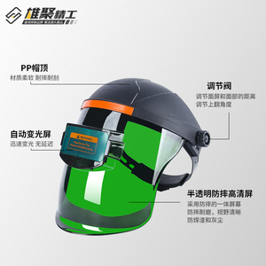 Xiongju Jinggong Automatic Dimming Welding Helmet Full Face Protection Headband Type Arc Light Shield PC Material - Product Image 3