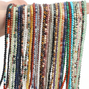 Perline Rotonde Lisce all'Ingrosso da 2MM/3MM in Agata/<span class=keywords><strong>Giada</strong></span>/Granato/Lapislazzuli per Creazione di Gioielli Fai-da-Te - Product Image 1