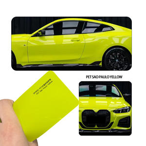 Vente directe usine – Film PET auto-adhésif super brillant jaune Saint Paul 1,52*18m à effet changeant de couleur pour carrosserie automobile - Product Image 3