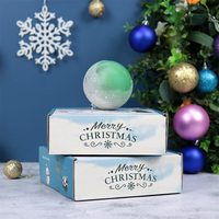 Vente en gros de boîte-cadeau de boule de Noël personnalisée solide et belle de luxe avec impression de logo facile à plier