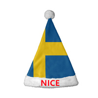 Chapeau de Noël au design personnalisé du Sri Lanka, bonnet de Noël en polaire avec pompon blanc, couvre-chef festif pour les fêtes et les spectacles