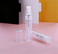 En stock – Flacon vaporisateur portable en plastique PET de 2 ml et 3 ml avec bouchon à vis, idéal pour échantillons de soins de la peau, de parfums et de toniques.