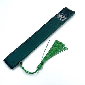 Abanico Plegable de Bambú y Seda de Lujo, de Alta Calidad, con Varillas de Bambú, Portátil, con Impresión de Logotipo, para Bodas - Product Image 6
