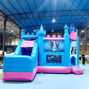 Gran Castillo Hinchable Temático <span class=keywords><strong>de</strong></span> Frozen con Tobogán para Niños, Casa <span class=keywords><strong>de</strong></span> Brinco Inflable para Exteriores - Product Image 1