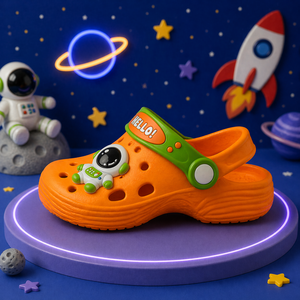 Ciabatte con Cinturino Arancione e Verde per Donne, Suola da 15mm Antiscivolo, Scarpe Sportive Estive con Punta Aperta in EVA - Product Image 1