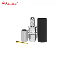 Konektor SMA Male EZ Crimp Tahan Air untuk LMR240, Steker Coax Tanpa Solder dengan Heat Shrink Boot