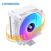 Refroidisseur CPU Lovingcool 12CM avec 5 dissipateurs thermiques en cuivre argenté, refroidissement silencieux, compatible LGA1700 AM5, fournisseur vérifié.