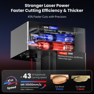 เครื่องแกะสลักเลเซอร์ไฟเบอร์ไดโอด XF Ultra Dual <span class=keywords><strong>Laser</strong></span> <span class=keywords><strong>Marking</strong></span> 20W ความเร็วสูงแบบพกพา สำหรับแกะสลัก 3 มิติ บนโลหะ พลาสติก ไม้ หนัง และงาน DIY - Product Image 4