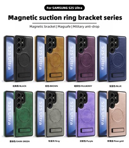 Funda Magnética de Piel Sintética de Lujo para Teléfono, con Soporte Oculto Invisible, para Samsung Galaxy S24 <span class=keywords><strong>23</strong></span> 22 S26 Plus Ultra, Gran Venta - Product Image 2