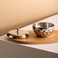 Bocal de rangement en acier inoxydable de style européen Boîte de rangement créative pour table à café en métal pour collations Seau à glace pour bonbons pour la fête