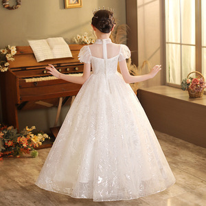 S2126R New Style White Cute New Design Sexy Fashion High Quality Beautiful Sparkling Luxurious Flower Girl <b>Dress</b> - Product Image 4