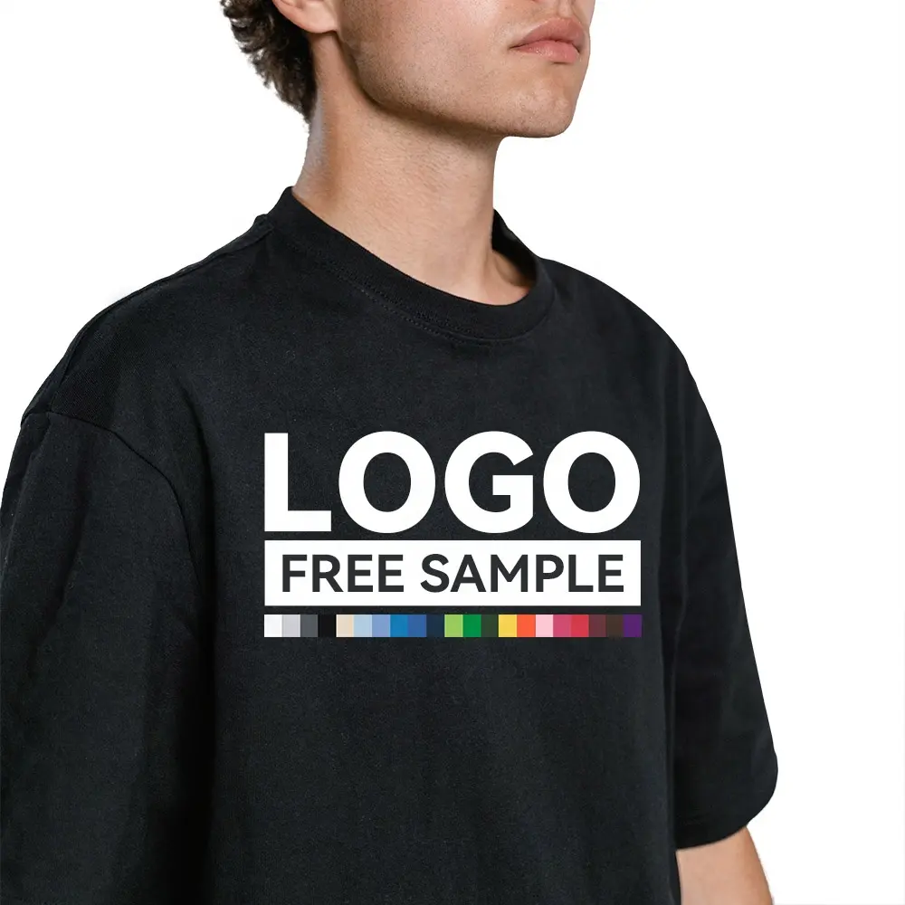 Camisetas personalizadas unissex, 100% algodão, pescoço branco, etiquetas personalizadas