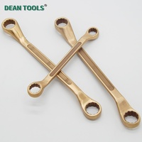 Clé à douille double à fourche anti-étincelles, 12 points, en bronze d'aluminium, antidéflagrante, avec anneau de sécurité
