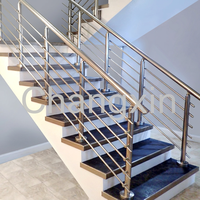 Main courante en acier inoxydable 304 personnalisée, colonne en diamant, main courante d'escalier intérieure, montage au sol, design minimaliste moderne
