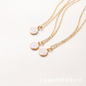Collier simple avec lettre, chaîne en alliage de zinc de 52 cm, pendentif, cadeau unisexe, accessoire de bijouterie - Product Image 2