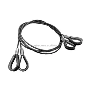 Cable de eslinga de cuerda de alambre de acero inoxidable de alta calidad con cuerda de alambre de gancho y bucle