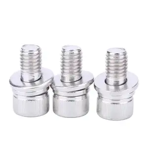 20PCS M3 304 Stainless Steel Plain Knurled Hexagon Socket Screw Assembled With Spring And Flat Washer