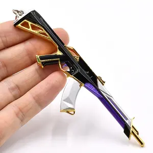 Gold mini metal gun model Prime Vandal Keychain Metal crafts Valorant shoot game gear gift decoration art