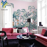 Luxe Murs Papier Rouleaux Nature Étanche Fleur Décoration de La Maison 3D Bois Tropical Papier Peint Mural