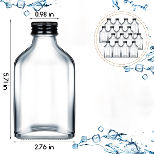 Bouteilles de boissons en verre transparent 50ml/100ml/200ml avec bouchon en aluminium pour lait, eau minérale, jus - Product Image 2