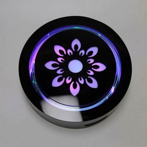 Base de lumière laser pour chicha, rechargeable par USB, portable, en plastique, avec miroir, pour fumer le narguilé, plateau laser coloré effet champ de force - Product Image 6